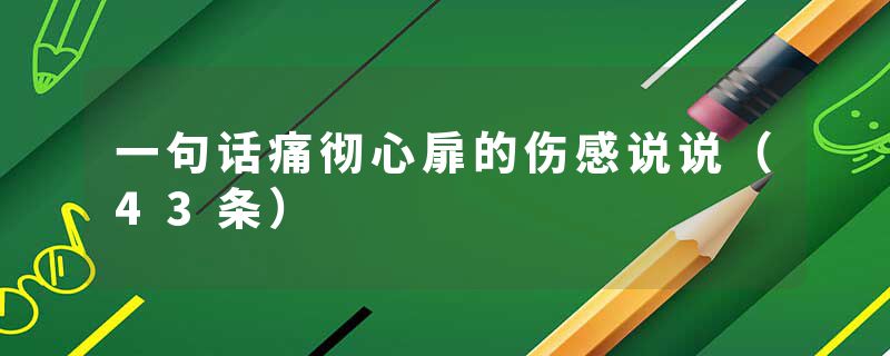 一句话痛彻心扉的伤感说说(43条)