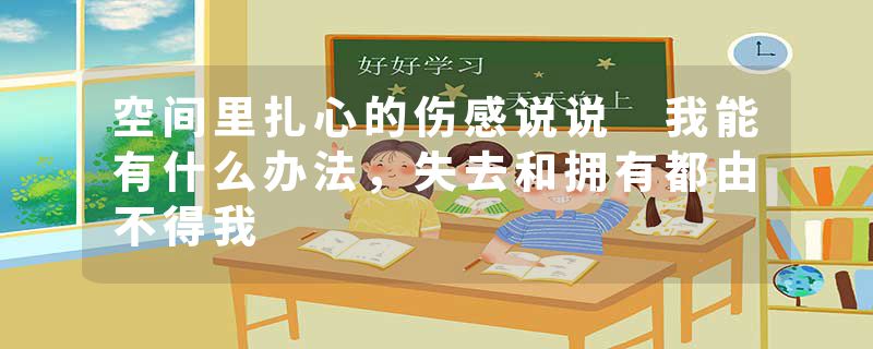 空间里扎心的伤感说说 我能有什么办法,失去和拥有都由不得我