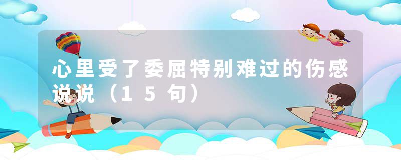心里受了委屈特别难过的伤感说说(15句)