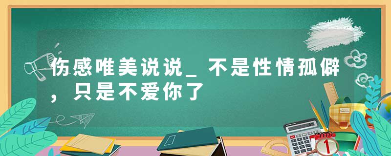 伤感唯美说说_不是性情孤僻,只是不爱你了
