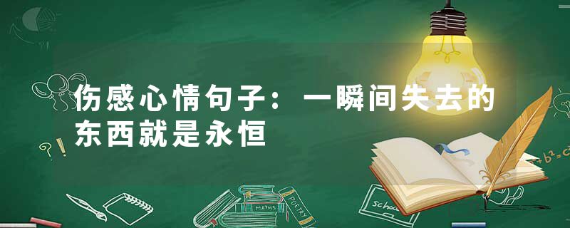 伤感心情句子:一瞬间失去的东西就是永恒