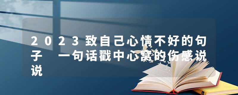 2023致自己心情不好的句子 一句话戳中心窝的伤感说说