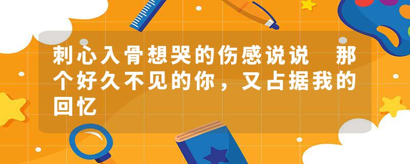刺心入骨想哭的伤感说说 那个好久不见的你，又占据我的回忆