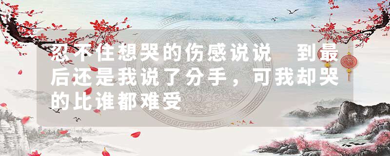 忍不住想哭的伤感说说 到最后还是我说了分手,可我却哭的比谁都难受