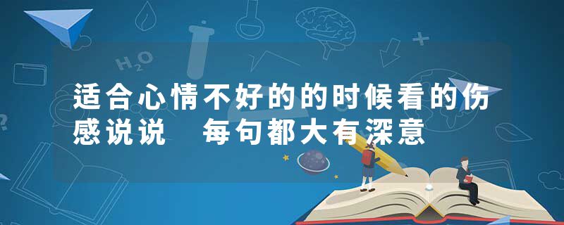 适合心情不好的的时候看的伤感说说 每句都大有深意