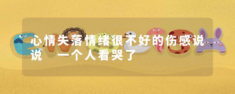 心情失落情绪很不好的伤感说说 一个人看哭了