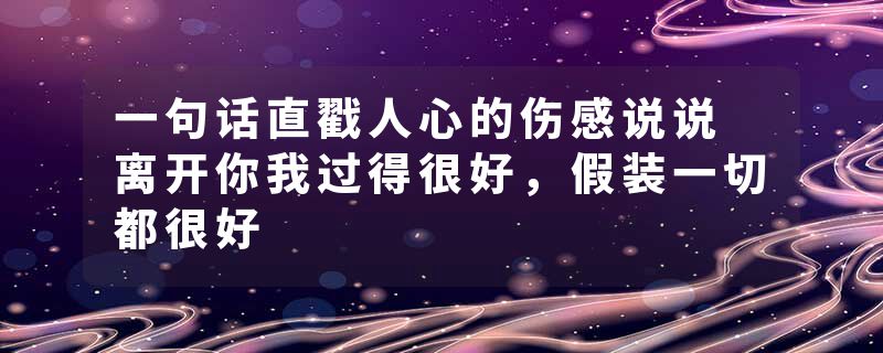 一句话直戳人心的伤感说说 离开你我过得很好，假装一切都很好