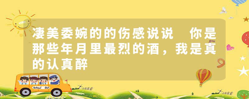 凄美委婉的的伤感说说 你是那些年月里最烈的酒,我是真的认真醉