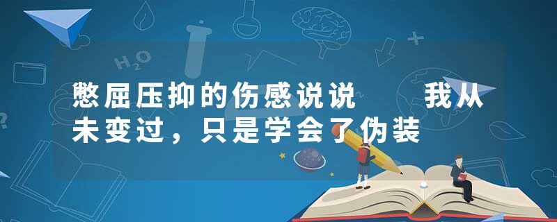 憋屈压抑的伤感说说  我从未变过，只是学会了伪装