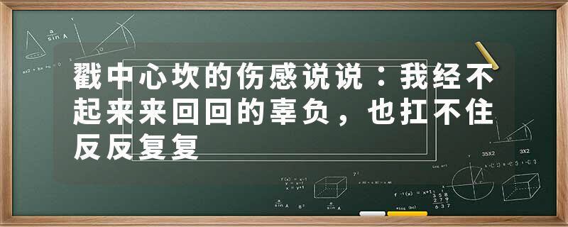 戳中心坎的伤感说说：我经不起来来回回的辜负，也扛不住反反复复