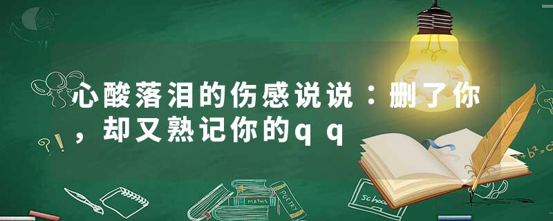心酸落泪的伤感说说:删了你,却又熟记你的qq
