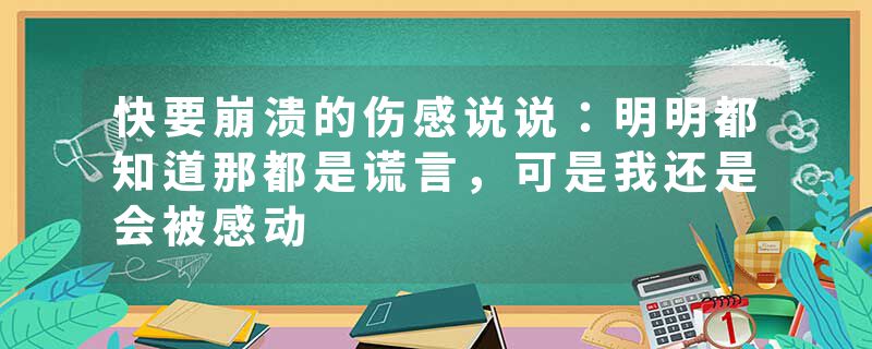 快要崩溃的伤感说说：明明都知道那都是谎言，可是我还是会被感动