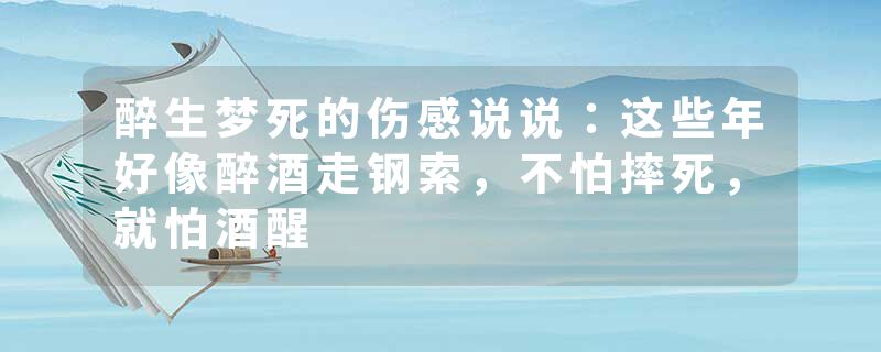 醉生梦死的伤感说说：这些年好像醉酒走钢索，不怕摔死，就怕酒醒