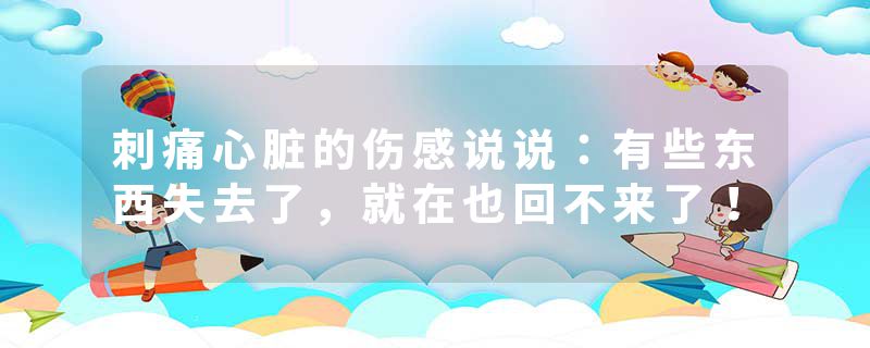 刺痛心脏的伤感说说:有些东西失去了,就在也回不来了!